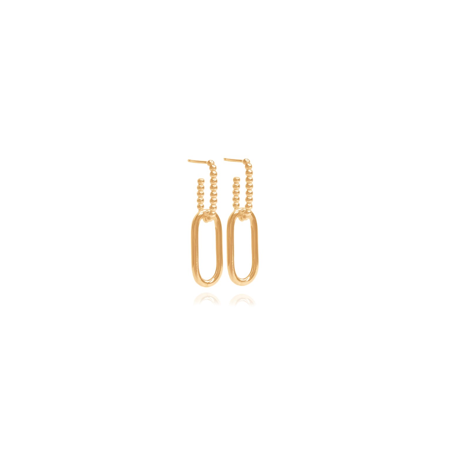Gold large double oval link earrings 2 | Mayah Jewellery LTD